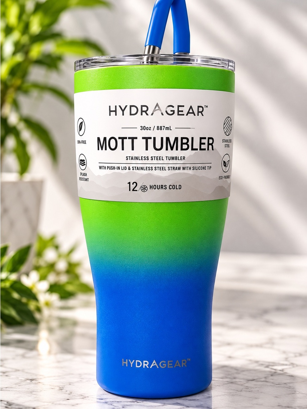 Hydragear Mott Tumbler 30oz - Green to Blue Ombre